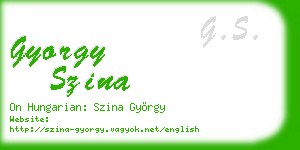 gyorgy szina business card